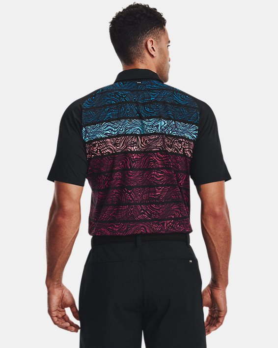Men's UA Iso-Chill Psych Stripe Polo, Black, pdpMainDesktop image number 1